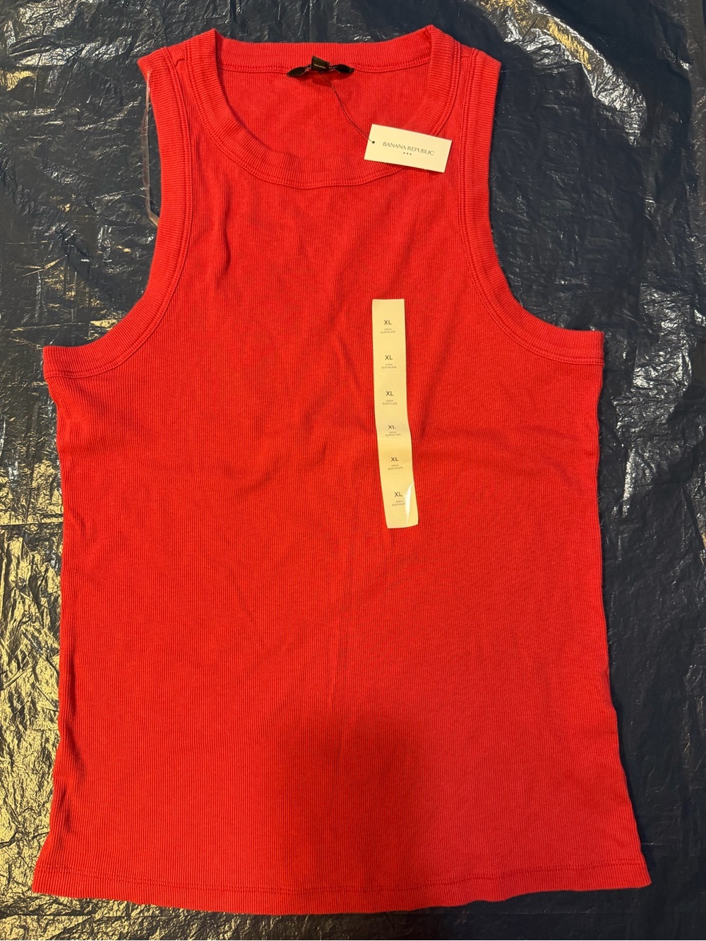 Banana Republic Red Ribbed Tank Top